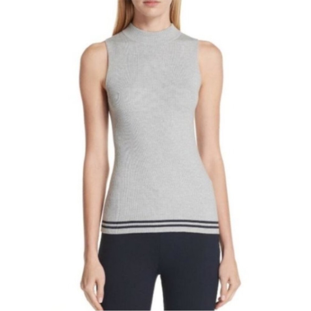rag & bone | Merino Wool Rib Knit Alanna Sleeveless Sweater Mock Neck Tank- L